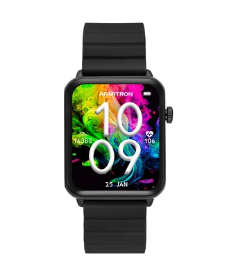 Armitron Connect Matrix Black Silicone Smartwatch, 44mm