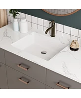 DeerValley Ursa 19.88" X 15.59 " White Rectangular Vitreous China Undermount Bathroom Sink with Overflow