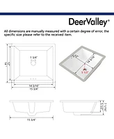 DeerValley Ursa 16" X 14" Rectangular Vitreous China Undermount Bathroom Sink with Overflow