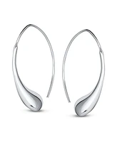 Bling Jewelry Minimalist Dangle Earrings Teardrop Threader in Sterling Silver