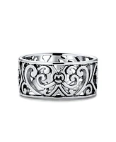 Bling Jewelry Boho Fashion Sterling Silver Ring with Open Swirl Filigree Design