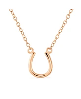 Bling Jewelry Minimalist Horseshoe Pendant Necklace in Gold and Silver - Equestrian Good Luck Charm