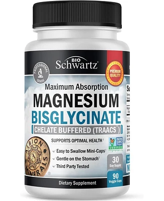 Magnesium Bisglycinate Capsules for Optimal Health, Bioschwartz, 90ct