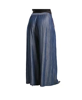 Women's Plus Curvy-Fit Tencel Denim Palazzo Pant