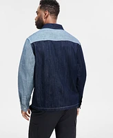 Hugo Boss Men's Eberse Relaxed Fit Two-Tone Button-Front Denim Shirt Jacket