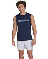 Calvin Klein Men's Logo Sleeveless Swim Rash Guard