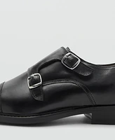 Mango Men's Double Buckle Leather Shoes