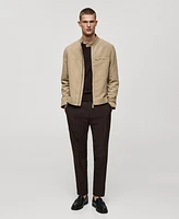 Mango Men's Faux-Suede Biker Jacket