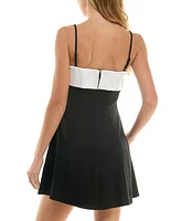 Seni & Cade Juniors' Contrast-Trim Scuba Crepe Dress