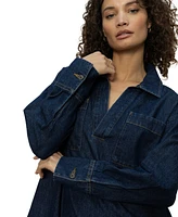 Sanctuary Women's All-Day Long-Sleeve Denim Tunic Dress