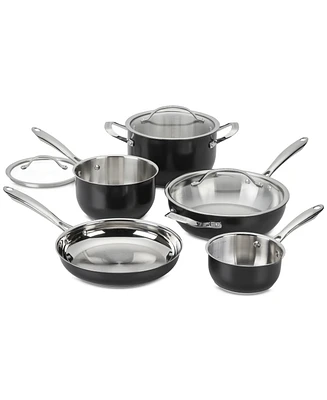 Cuisinart 8-Pc. Black Glaze Stainless Steel Cookware Set, Exclusively at Macy's