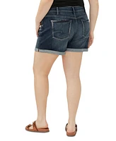 Silver Jeans Co. Plus Boyfriend Mid-Rise Luxe Stretch Shorts