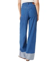 Sam Edelman Women's High-Rise Wide-Leg Turned-Hem Jeans