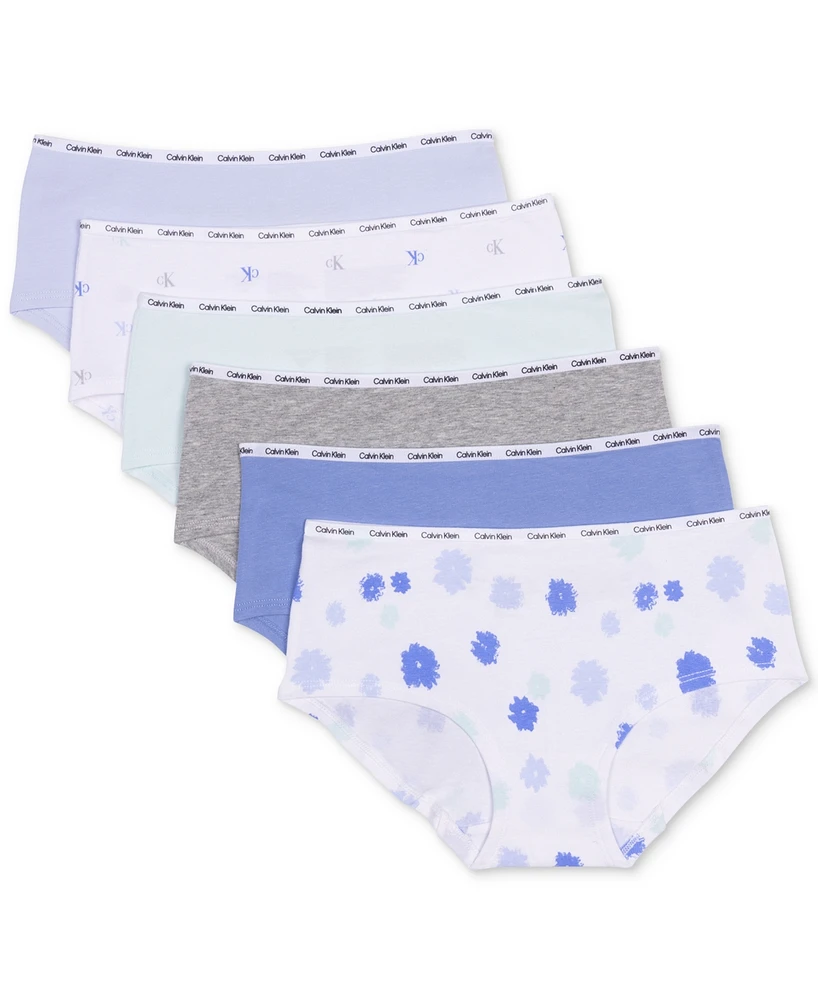 Calvin Klein Big Girls 6-Pk. Cotton Blend Assorted Hipster Briefs