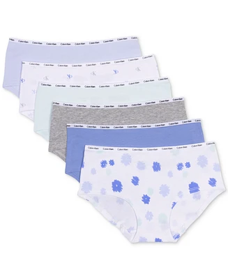 Calvin Klein Big Girls 6-Pk. Cotton Blend Assorted Hipster Briefs
