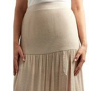 Bcx Solid Gauzy Texture Maxi Skirt