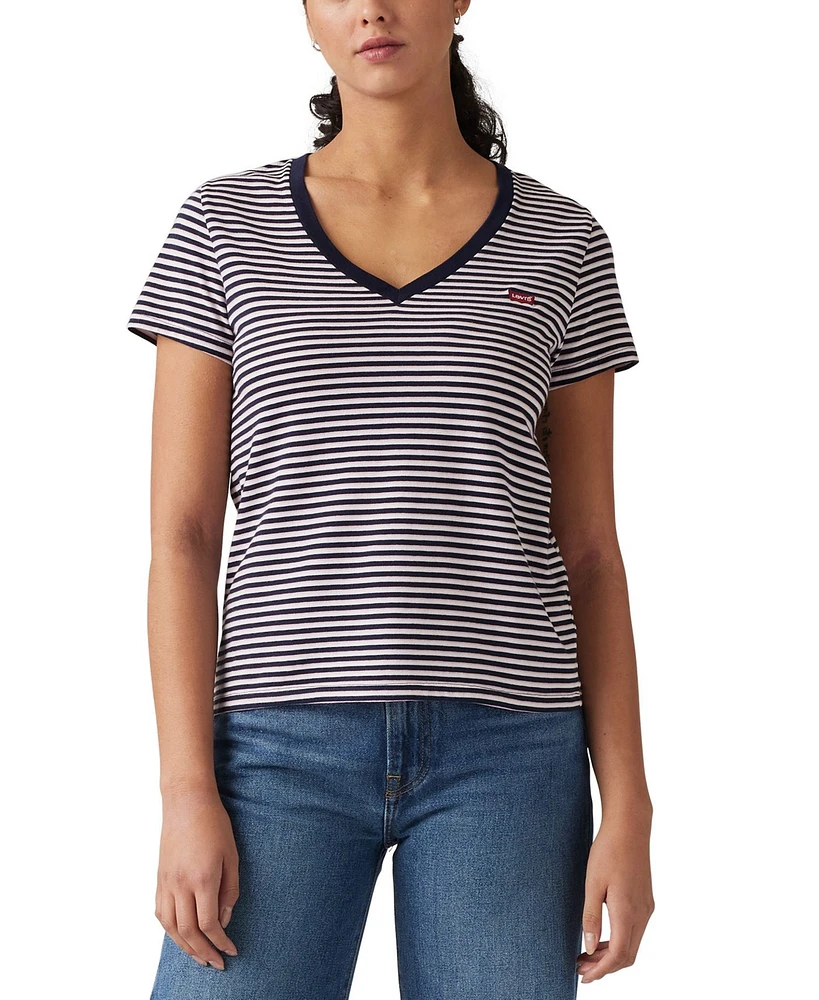 Levi's Plus Perfect V-Neck Striped T-Shirt