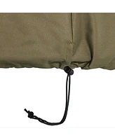 Round Outdoor Fire Pit Cover - Heavy-Duty 300D Polyester and Pvc with Drawstring Closure - Khaki