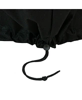 Round Outdoor Fire Pit Cover - Weather-Resistant Heavy-Duty Pvc with Drawstring Closure - Black