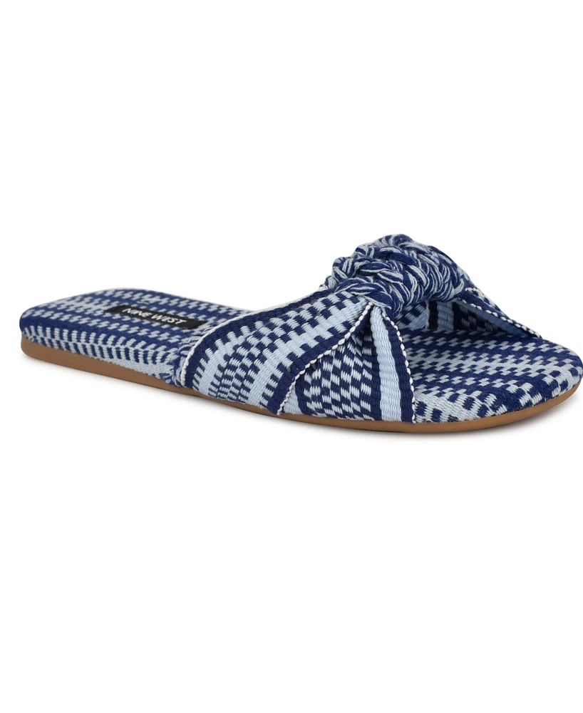 Nine West Women's Lalta Knotted Flat Slide Sandals