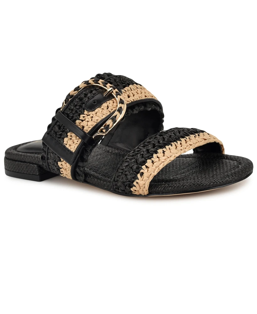 Nine West Women's Sameey Woven Slip-On Flat Sandals