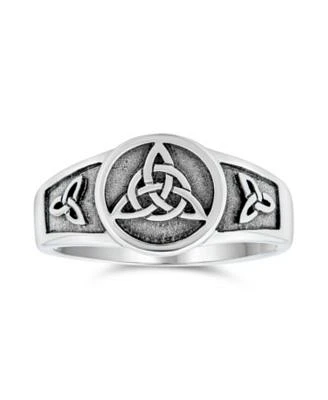 Bling Jewelry Silver Ring with Viking Celtic Infinity Knot Triquetra Signet Design