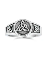 Bling Jewelry Silver Ring with Viking Celtic Infinity Knot Triquetra Signet Design