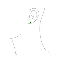 Bling Jewelry 1CT Cubic Zirconia Solitaire Heart Shaped Cz Stud Earrings .925 Sterling Silver 7MM