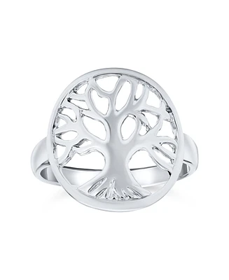 Bling Jewelry Silver Ring: Large Open Round Family Tree of Life Sterling Statement Piece