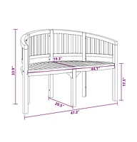 Banana Bench 47.2" Solid Teak Wood