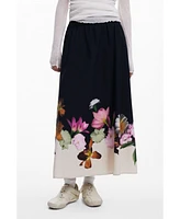 Desigual Women's Floral midi skirt