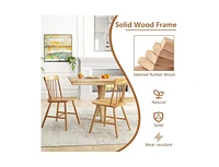 Farmhouse Kitchen Chair Set of 2 with Rubber Wood Frame