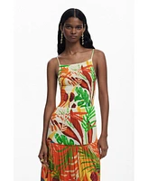Desigual Women's Tropical ruffle dress