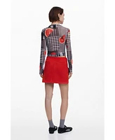 Desigual Women's Vichy tulle fruit T-shirt