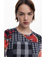 Desigual Women's Vichy tulle fruit T-shirt