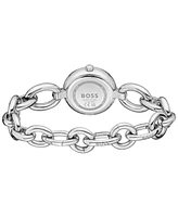 Hugo Boss Women's Live Quartz Slim Silver-Tone Stainless-Steel Watch, 28mm