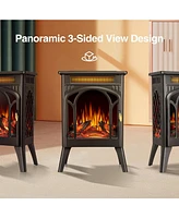 Kismile Electric Fireplace, 1500W infrared heater with 3D flame effect, remote control, 8-hour timer, and 5100 Btu heating. Ideal for freestanding use