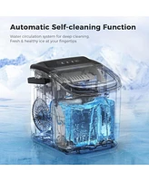 Kismile Ice Makers Countertop,Portable Maker Machine with Handle,26Lbs/24H,9 Bullet Ready 7 Mins,Self-Cleaning Scoop and