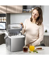 Kismile Ice Makers Countertop,28Lbs/Day,Collapsible Portable Countertop Ice Maker Machine with Handle, 2 Sizes of Ice Cube,9 Pcs/7 Mins,Small Ice Make