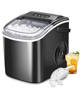 Kismile Ice Makers Countertop,Portable Maker Machine with Handle,26Lbs/24H,9 Bullet Ready 7 Mins,Self-Cleaning Scoop and