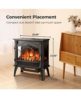 Kismile Electric Fireplace Heater, 20" Infrared Fireplace Heater 1000/1500W, 3D Realistic Flames Effect, Etl Certificated, Adjustable Flame Brightness