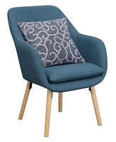 Convenience Concepts 25.25" Faux Linen Charlotte Wingback Accent Armchair