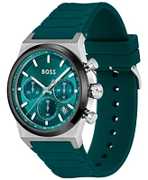 Hugo Boss Men's Candor Quartz Chronograph Green Silicone Watch, 41mm
