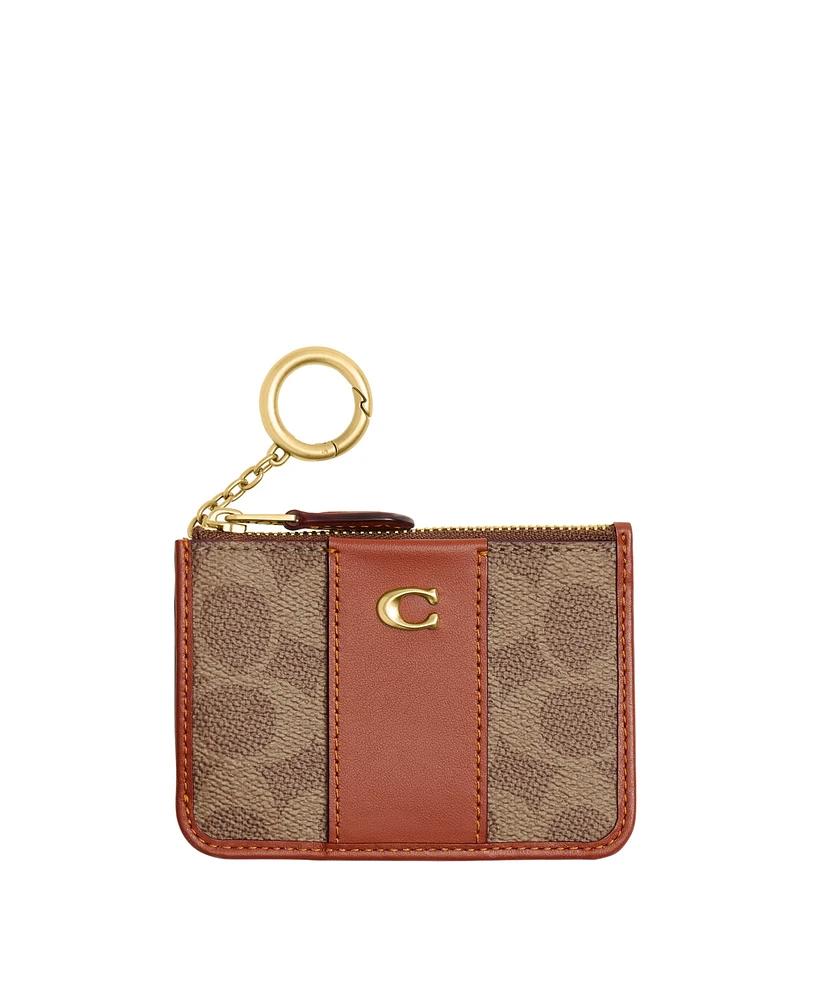 Coach Signature Coated Canvas Essential Mini Id Card Case
