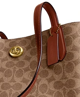 Coach Signature Logo Willow Canvas Large Tote Bag