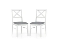 Upholstered Side Dining Chairs Set of 2 with Rubber Wood Frame