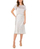 Vince Camuto Women's Embellished Hem Satin Midi Skirt