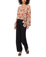 Vince Camuto Women's Floral Off-The-Shoulder Long-Sleeve Tie-Front Blouse