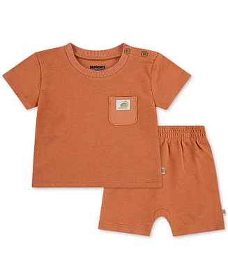Huggies Baby Crepe Knit Jersey T-Shirt & Shorts, 2 Piece Set