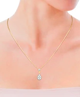 Diamond Round & Teardrop Cluster 18" Pendant Necklace (1/2 ct. t.w.) in 14k Gold